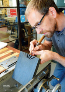 Theo Cook, RHS Senior Tutor, perfecting his Sunrise Dovetails